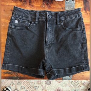 Just USA size medium stretchy Jean shorts with zip fly. Cuffed  hem